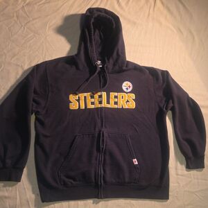 Preowned NFL Team Apparel PITTSBURGH STEELERS Zip Up Jacket Hoodie Size Large